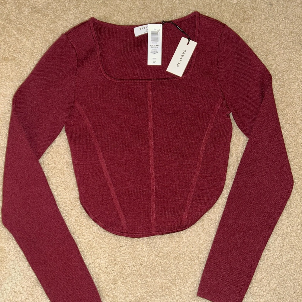 Babaton Women's Burgundy Long Sleeve Top